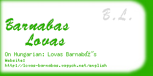 barnabas lovas business card